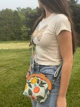 Load image into Gallery viewer, Wooden frame Retro Citrus Rifle Paper Co. Canvas Crossbody Clutch
