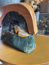 Load image into Gallery viewer, Wooden Handle Clutch with Charley Harper Canvas Fabric
