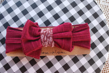 Load image into Gallery viewer, Stretch Fabric Headband sizes Newborn-age 1 maroon red varieties
