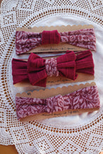 Load image into Gallery viewer, Stretch Fabric Headband sizes Newborn-age 1 maroon red varieties
