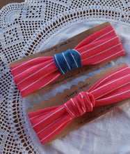 Load image into Gallery viewer, Stretch Fabric Headband Size newborn-age 1 pink stripe varieties

