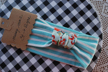 Load image into Gallery viewer, Stretch Fabric Headband Size 3-12 years aqua and floral varieties
