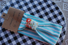 Load image into Gallery viewer, Stretch Fabric Headband Size 3-12 years aqua and floral varieties
