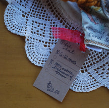 Load image into Gallery viewer, Map/Beige Flannel Size 6-12 month Pixie Hat
