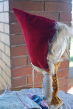 Load image into Gallery viewer, Red Corduroy/Fur lined Size 3-6 months size Pixie Hat
