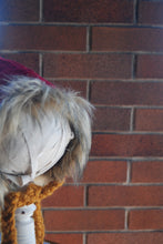 Load image into Gallery viewer, Red Corduroy/Fur lined Size 3-6 months size Pixie Hat
