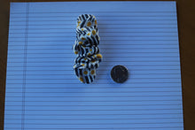 Load image into Gallery viewer, Daisy with Gray and White Stripe Scrunchie Clip
