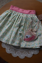 Load image into Gallery viewer, Hazel Skirt Size 4 Floral print with detailed Bunny front pocket
