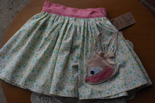 Load image into Gallery viewer, Hazel Skirt Size 4 Floral print with detailed Bunny front pocket
