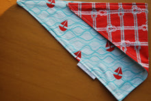 Load image into Gallery viewer, Size Small: Sail Boat and Knot Dog Bandanna
