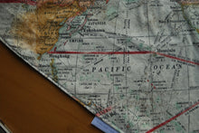 Load image into Gallery viewer, Size Medium: Mustard Floral and Map Dog Bandanna
