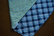 Load image into Gallery viewer, Size Large: Flowers and Gingham Dog Bandanna
