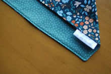 Load image into Gallery viewer, Multiple Size: Blue Floral Dog Bandanna
