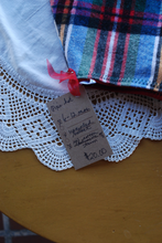 Load image into Gallery viewer, Plaid Flannel/Red Velvet 6-12 month Pixie Hat
