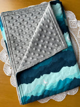 Load image into Gallery viewer, Mountain and Moon Minky Blanket
