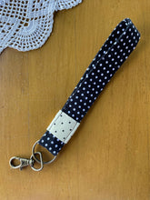 Load image into Gallery viewer, Black/Yellow Polka Dot Key Fob
