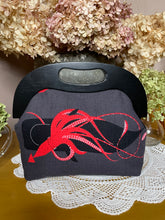 Load image into Gallery viewer, Charley Harper Squid + Whale Wooden Handle Clutch
