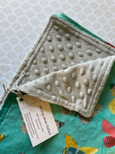 Load image into Gallery viewer, Blue Butterfly Cotton and Minky blanket

