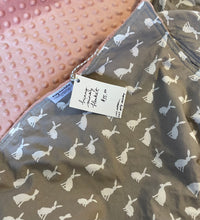 Load image into Gallery viewer, Gray Bunny Cotton and Minky Blanket

