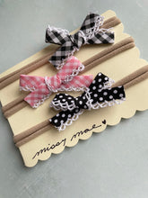 Load image into Gallery viewer, SET OF 3 Bias Tape Bow Headbands
