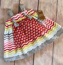 Load image into Gallery viewer, Rainbow and Hearts knot dress Size 12-24 months
