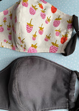Load image into Gallery viewer, Strawberry face mask/solid gray reverse

