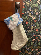 Load image into Gallery viewer, Chenille Christmas stocking/flower cuff
