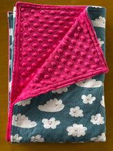 Load image into Gallery viewer, Happy Clouds Flannel and Minky Blanket
