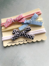 Load image into Gallery viewer, SET OF 3 Bias Tape Bow Headbands

