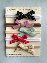 Load image into Gallery viewer, SET OF 5 Bias Tape Bow Headbands
