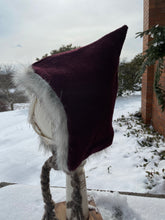 Load image into Gallery viewer, 12-18 month size Corduroy/faux fur Pixie Hat
