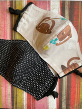 Load image into Gallery viewer, ADULT size Ground hog day/ Wee hearts reversible face mask
