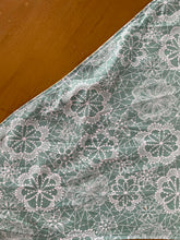 Load image into Gallery viewer, LARGE Blue Floral/ Mustard Scallop Dog Bandanna
