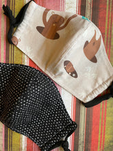 Load image into Gallery viewer, ADULT size Ground hog day/ Wee hearts reversible face mask
