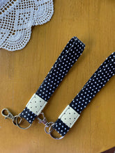 Load image into Gallery viewer, Black/Yellow Polka Dot Key Fob
