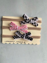 Load image into Gallery viewer, SET OF 3 Bias Tape Bow Headbands
