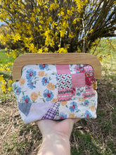 Load image into Gallery viewer, Wooden Frame Vintage Quilt Clutch Bag
