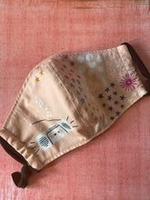 Load image into Gallery viewer, Adult size Reversible face mask-Floral/stars and radio

