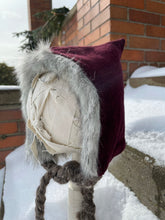 Load image into Gallery viewer, 12-18 month size Corduroy/faux fur Pixie Hat
