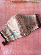 Load image into Gallery viewer, Adult size Reversible face mask-Floral/stars and radio
