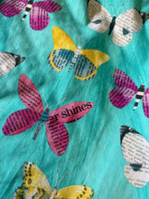 Load image into Gallery viewer, Blue Butterfly Cotton and Minky blanket
