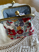 Load image into Gallery viewer, Floral Coin Purse with blue lining
