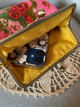 Load image into Gallery viewer, Pink Floral Cotton Women’s Clutch

