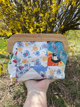 Load image into Gallery viewer, Wooden Frame Vintage Quilt Clutch Bag
