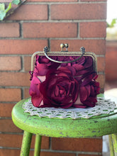 Load image into Gallery viewer, Women’s Rosette Handled Clutch/burgundy
