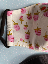 Load image into Gallery viewer, Strawberry face mask/solid gray reverse
