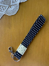 Load image into Gallery viewer, Black/Yellow Polka Dot Key Fob
